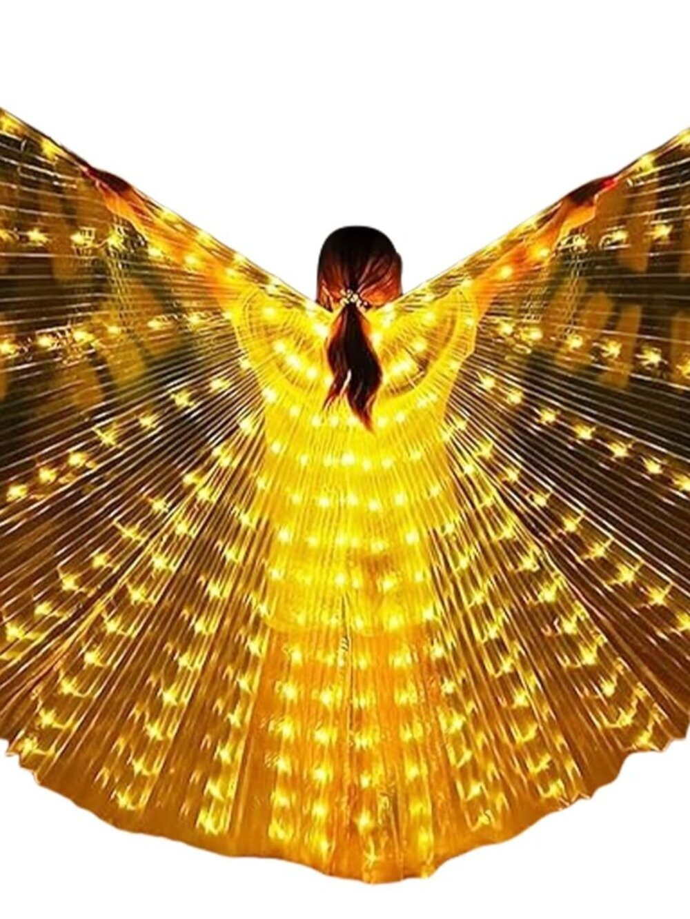 Women's Yellow Led Light Up Wings Imported Belly Dance Halloween Costume